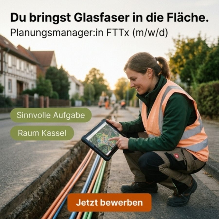 Anzeigenmotiv: Du bringst Glasfaser in die Fläche.